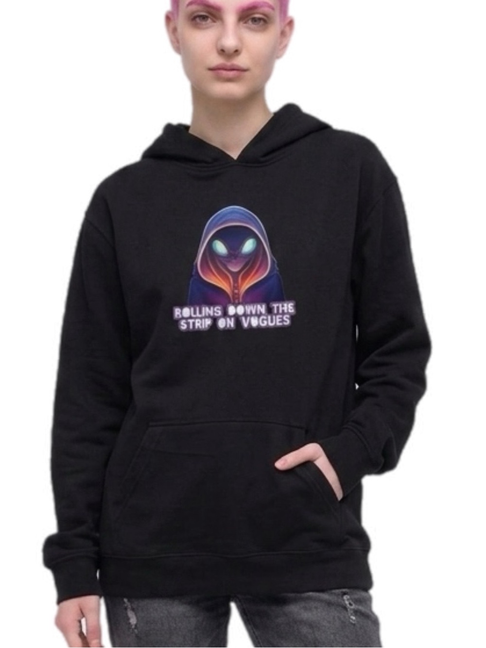 Black & Purple Hoodie Sweatshirt OutKast ATLiens Graphic print & lyrics